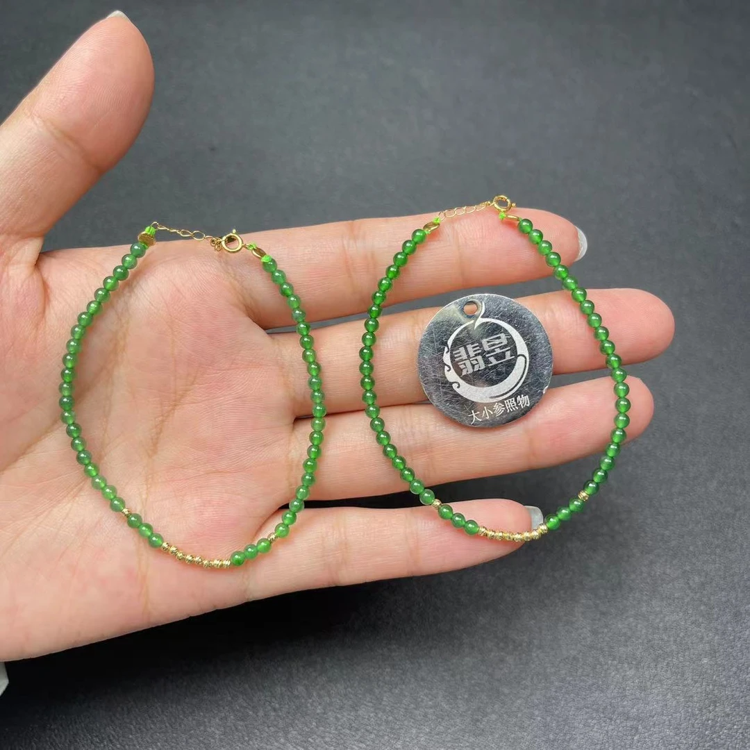 翡昱-N26-37371-614-天然A货翡翠手串/约2+/约46颗/-多样性发其一