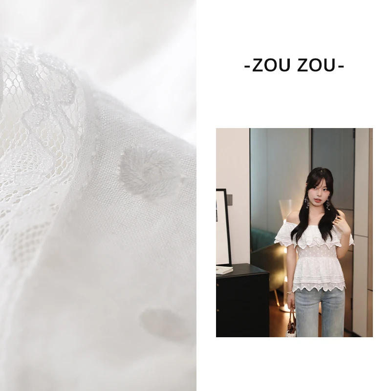 【仙女派对】邹邹小个子法式一字领气质小衫女夏设计感减龄两穿上衣