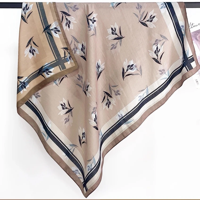 围巾丝巾方巾双面异色90*90优雅百搭休闲女士披肩