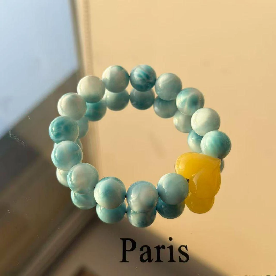 【佳尼专属】孤品海纹石蜜蜡手串