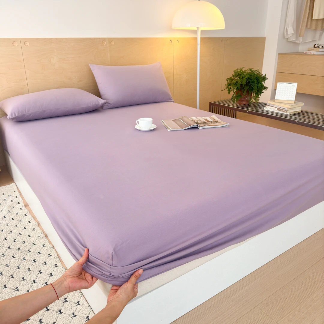 [100%新疆棉]全棉纯棉磨毛纯色床笠床垫保护罩