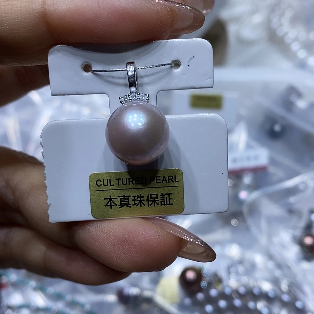 淡水珍珠耳钉银S925镶嵌