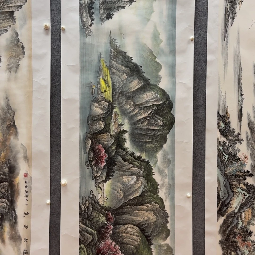 国画程云启六尺对开作品