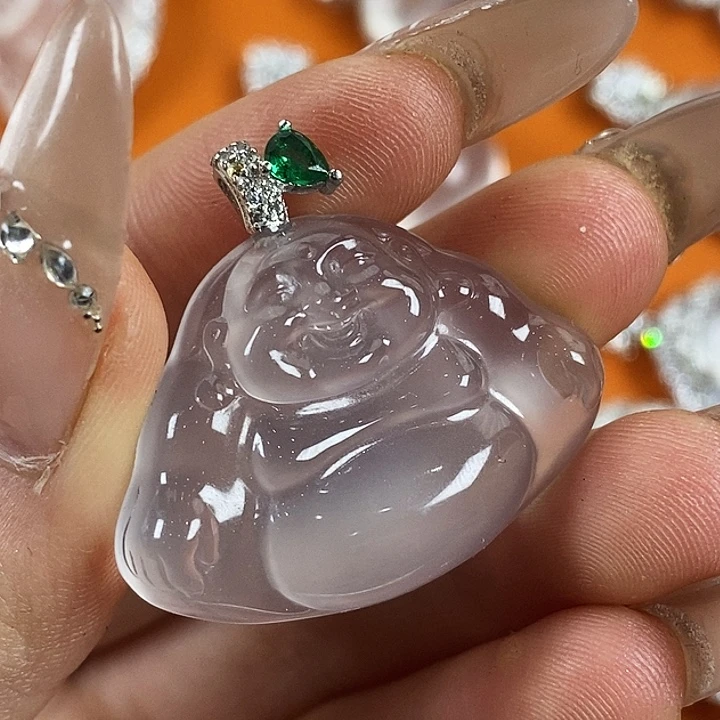 石英质玉银S925镶嵌颈饰