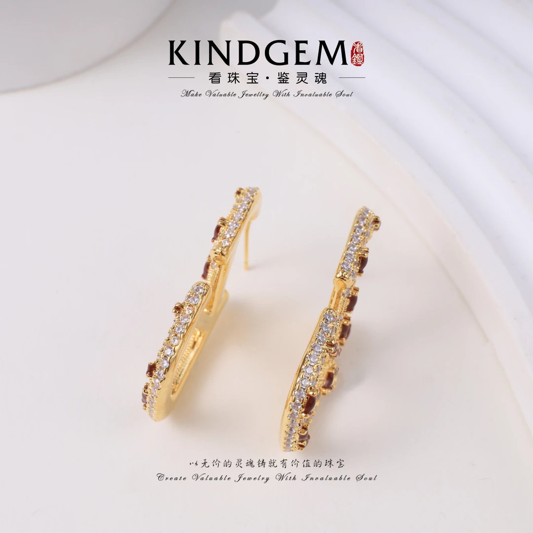 KindGem 轻奢气质设计款时尚百搭耳环 C-36739