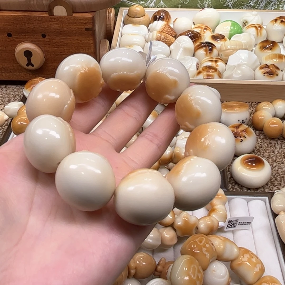 菩提根/象牙果手串9.26.33象牙果浮雕kt馒头珠微瑕