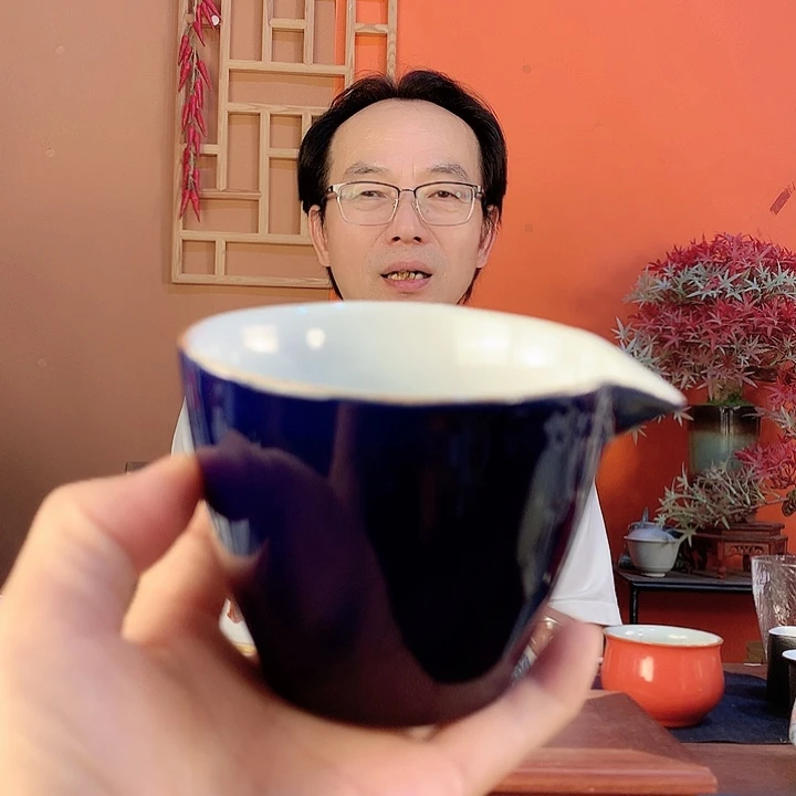 高温陶艺霁蓝公杯