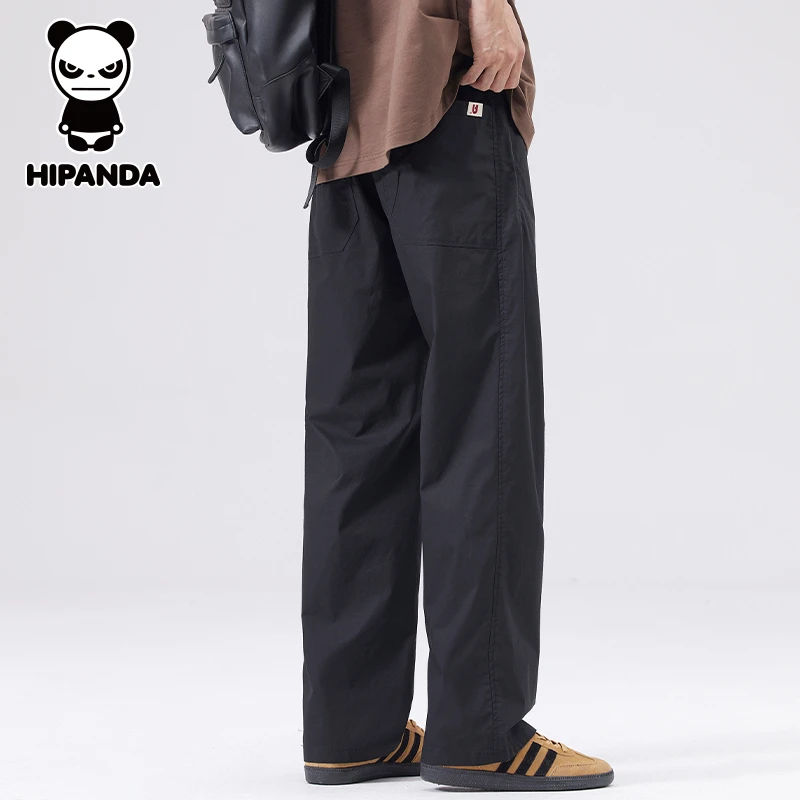 HiPanda你好熊猫男款休闲裤夏季薄款直筒宽松日系复古百搭长裤子