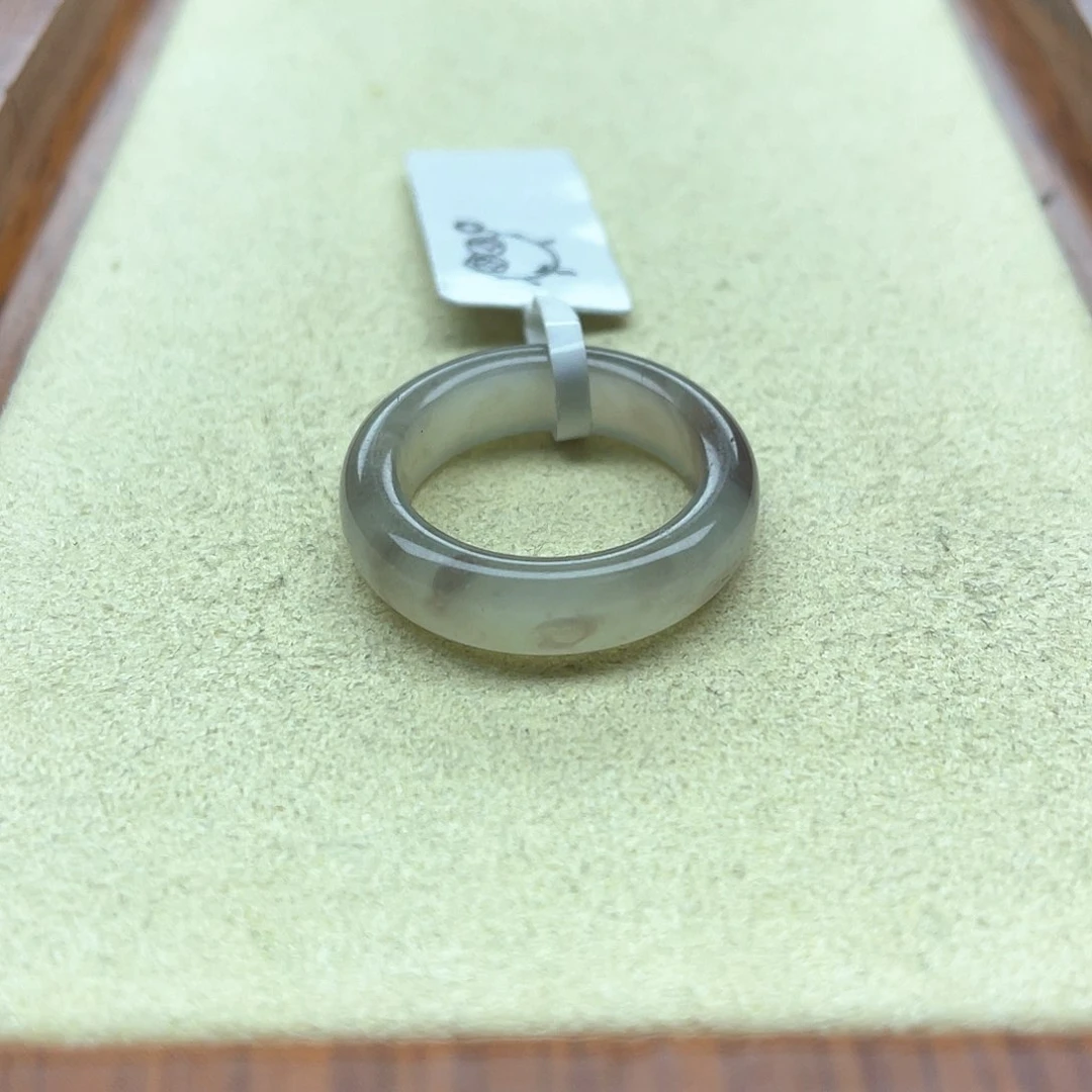 未镶嵌戒指和田玉126飘紫小宽条13号