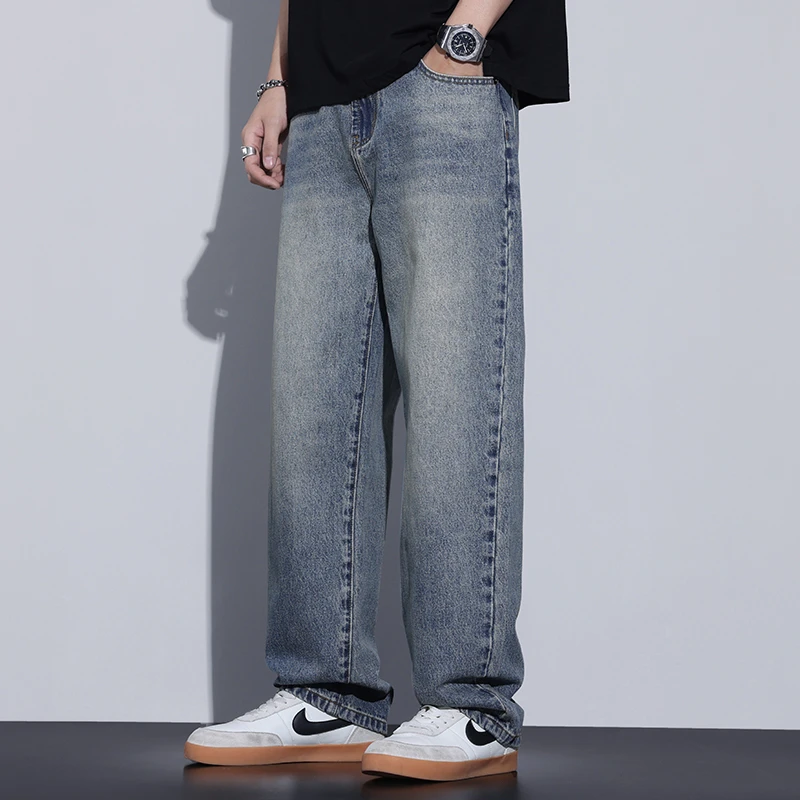 Kuvine潮牌牛仔裤男宽松男生2025年春季新款长裤子简约百搭春秋款