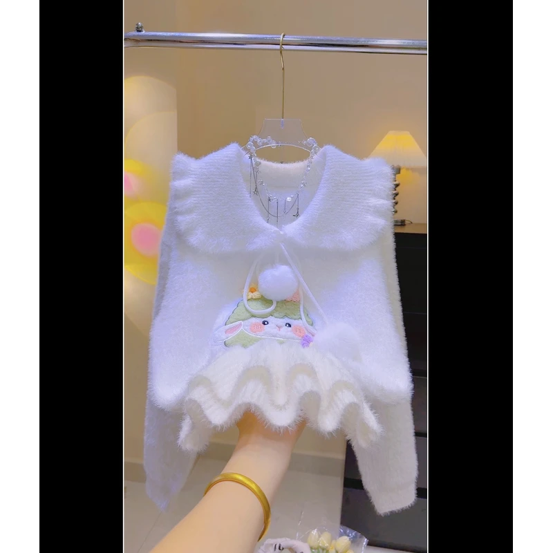 003森女部甜美风萌趣小羊宽松毛衣