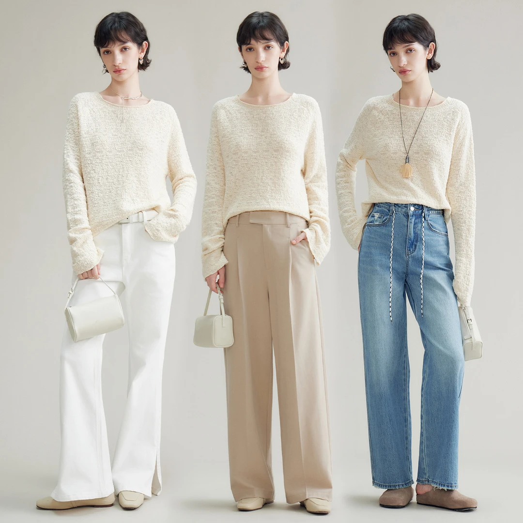 Basic House/百家好韩系ins慵懒风女装女士针织衫-B0625B5CTN2