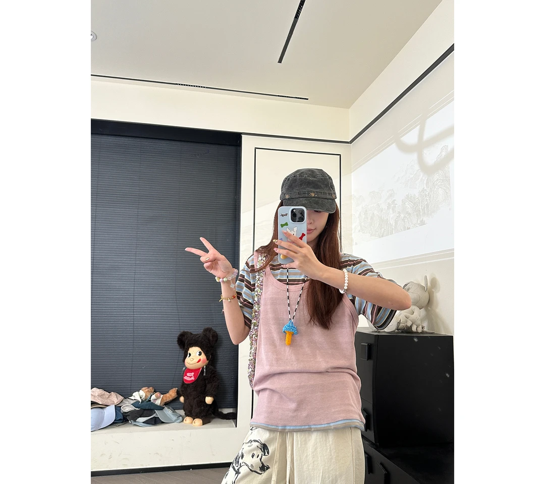 CHACHA【悉尼歌剧院】粉色假两件时尚T恤