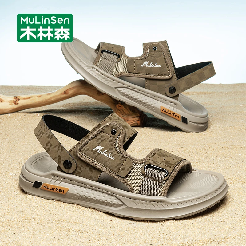 木林森男士凉鞋2025新款夏季外穿休闲凉拖男款软底耐磨防滑沙滩鞋