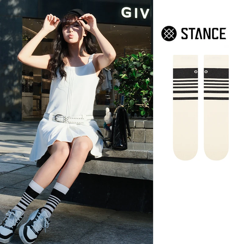 STANCE经典 515条纹中筒运动休闲袜 透气吸汗抗菌防臭个性百搭袜