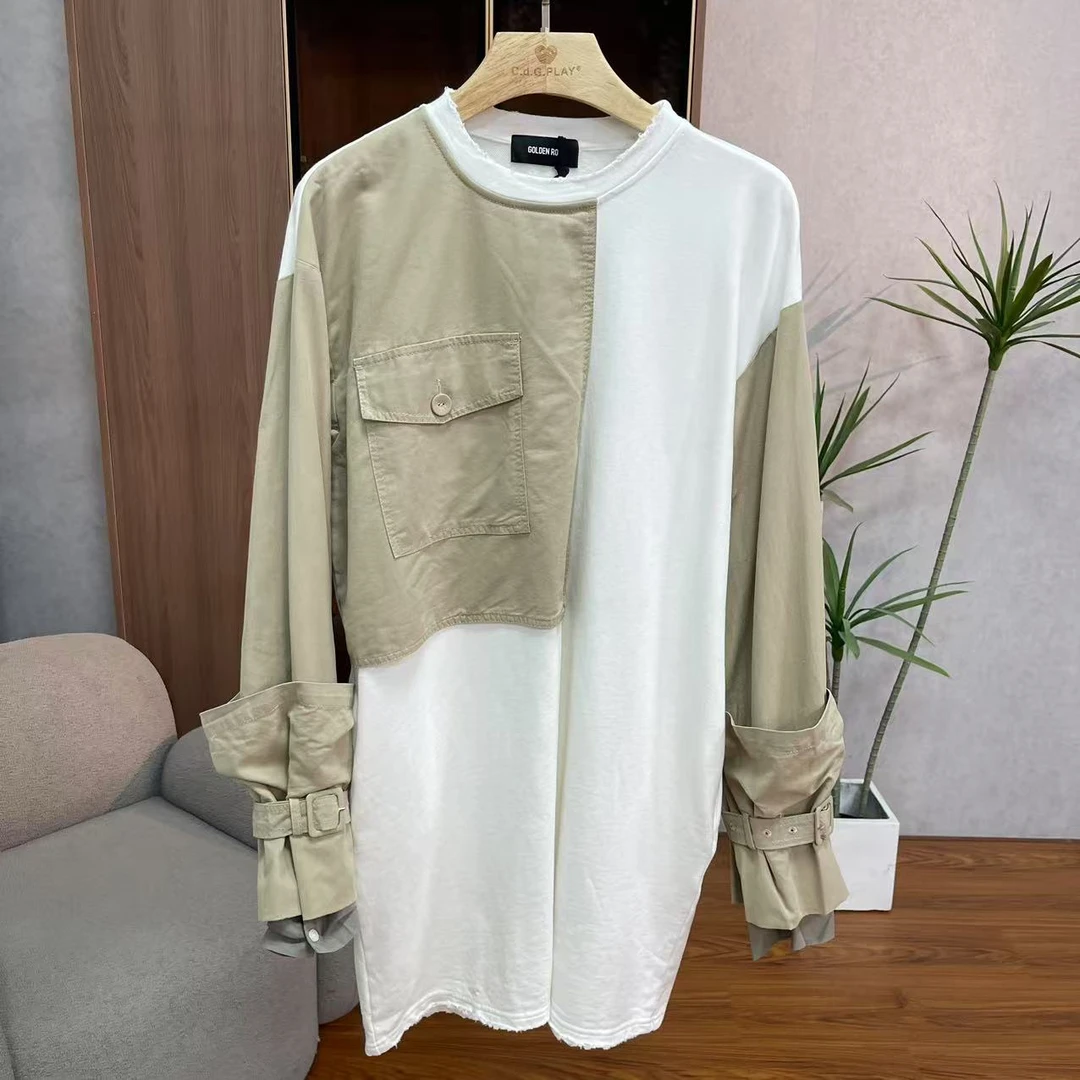 尚系列  Y782  女装时尚拼接套头卫衣裙白色SS00R95