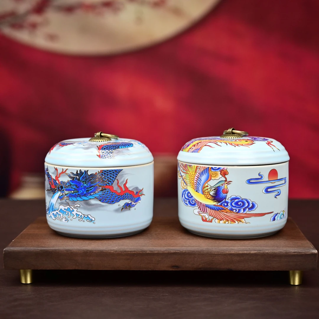 K龙腾凤舞 茶叶罐 龙凤罐组 ZH28