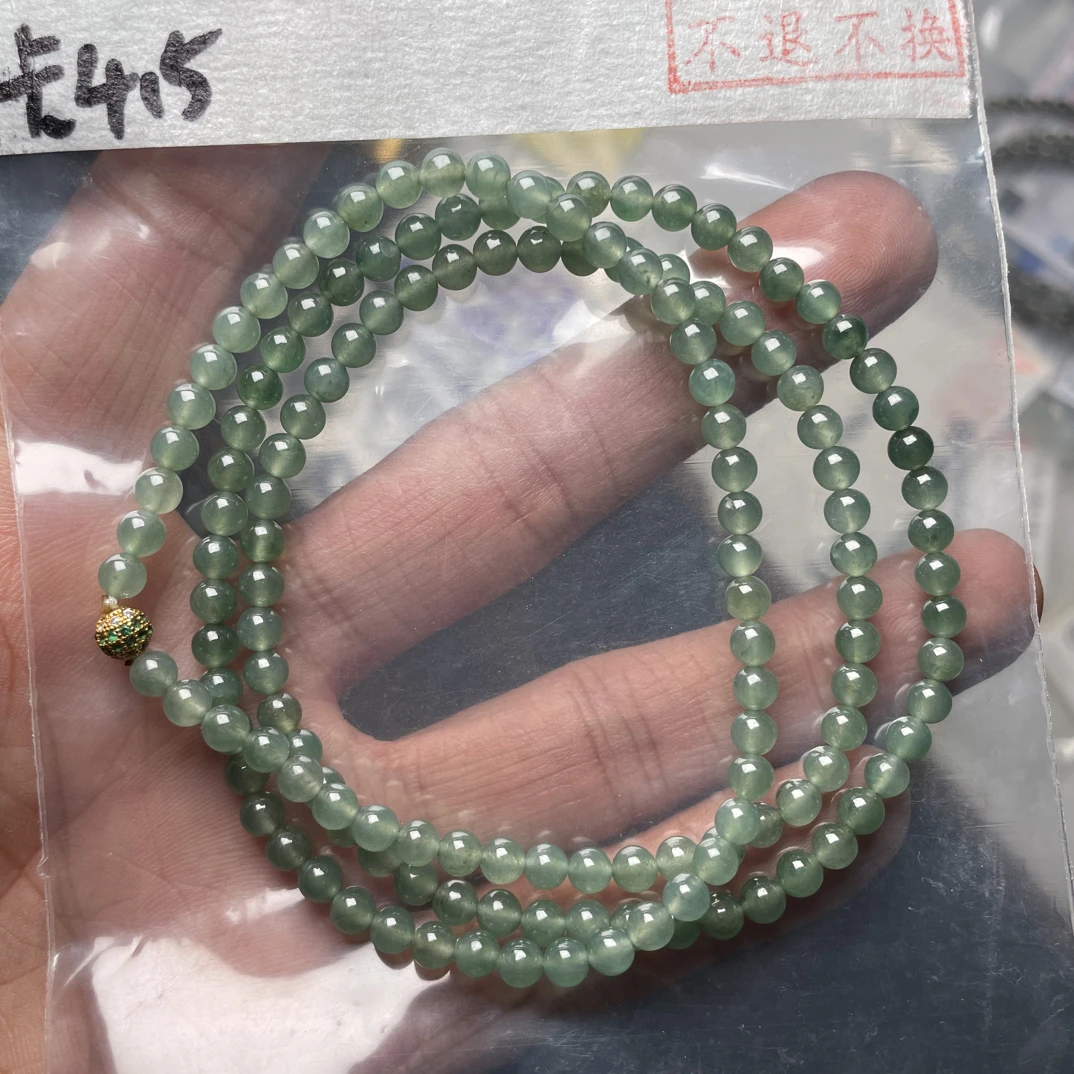 天然缅甸翡翠A货珠串