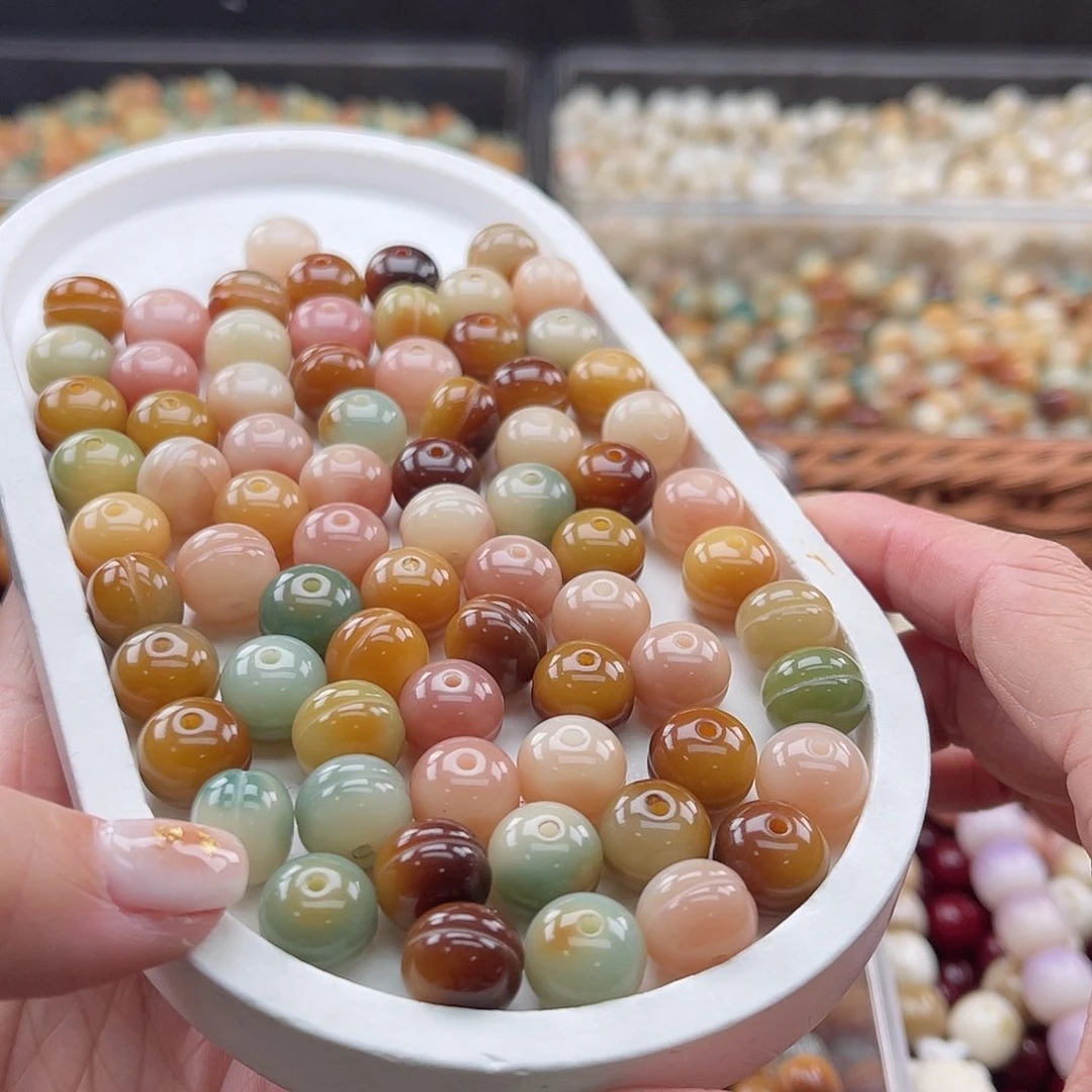 白玉菩提吊坠Q/12mm/50+10颗