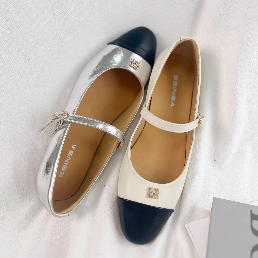 百丽官新款法式小单鞋超软皮质百搭女鞋商场同款软单鞋