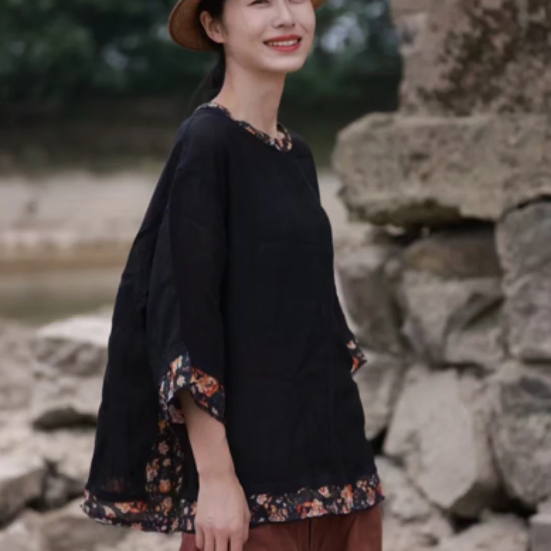 【荼】夏季苎麻植物染上衣33653