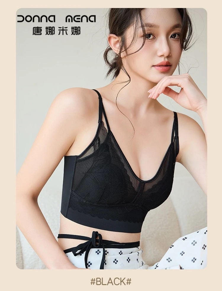 《唐娜米娜》 品名：法式兔耳杯蕾丝美背 款号：067