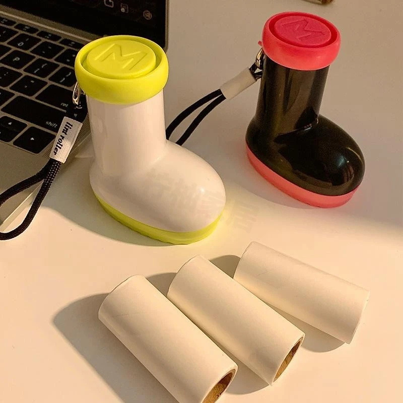 多巴胺迷你靴子粘毛器便携可撕式替换卷纸滚筒刷家用除尘强力除毛