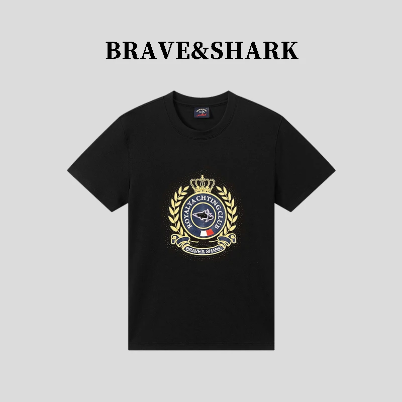 BRAVE&SHARK/勇士鲨鱼正品高克重印花圆领T恤 3550