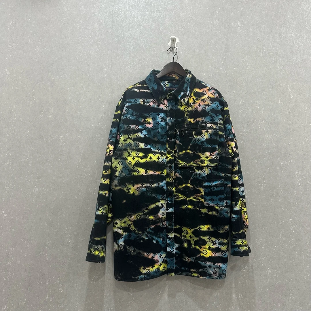 99新 LouisVuitton/路易威登 老花牛仔长袖衬衫xxl码/003331