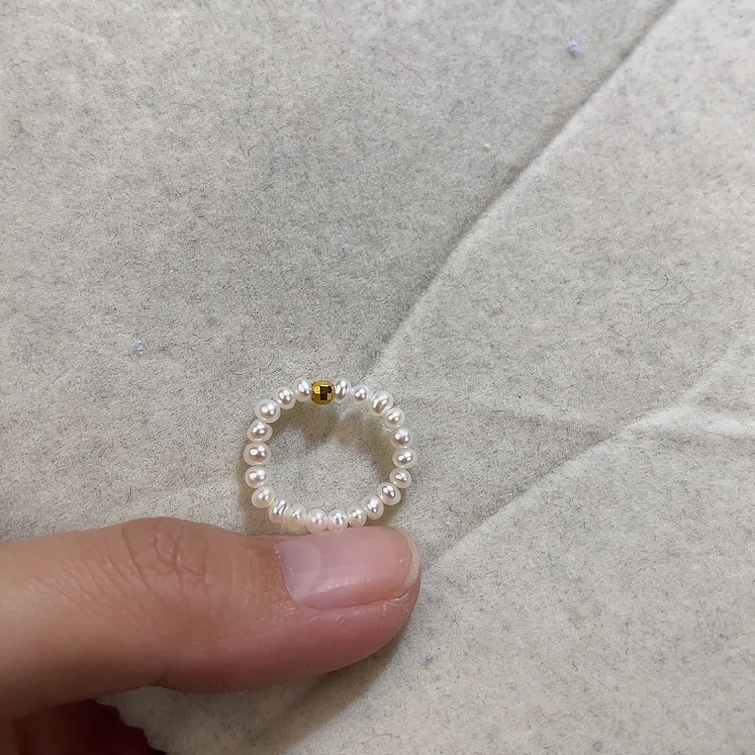 淡水珍珠戒指银S925镶嵌