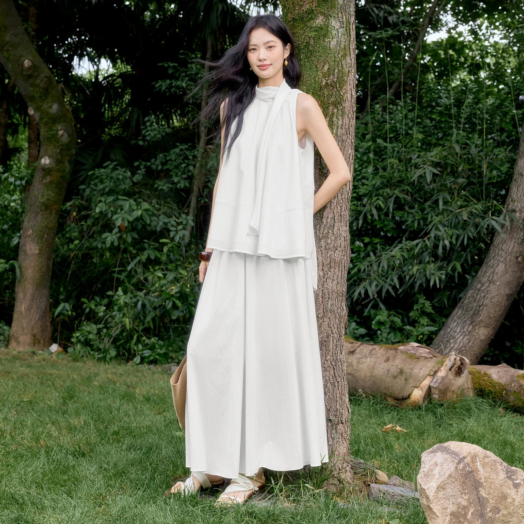 伊芙丽高包容大裙摆半身裙女装25夏季新款百搭飘逸长裙1G6941141