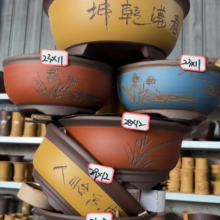 紫砂花盆100-6。