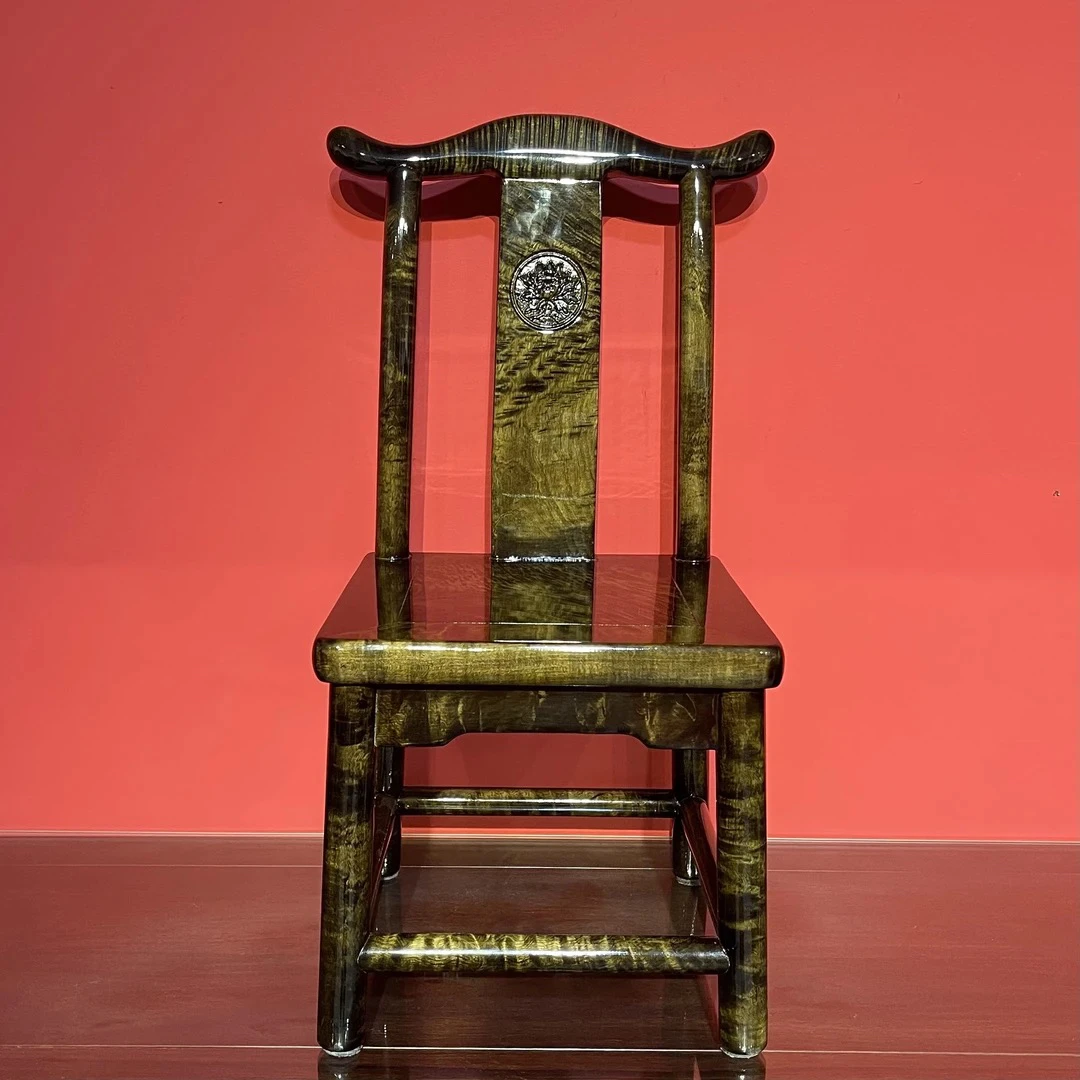 小版官帽椅 金丝楠木绿料