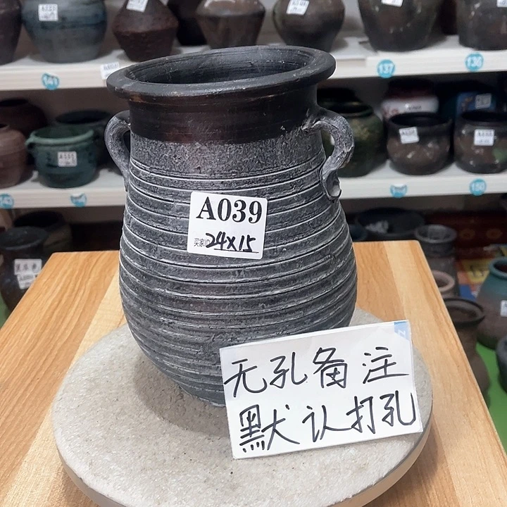 红陶手工制作工艺花盆