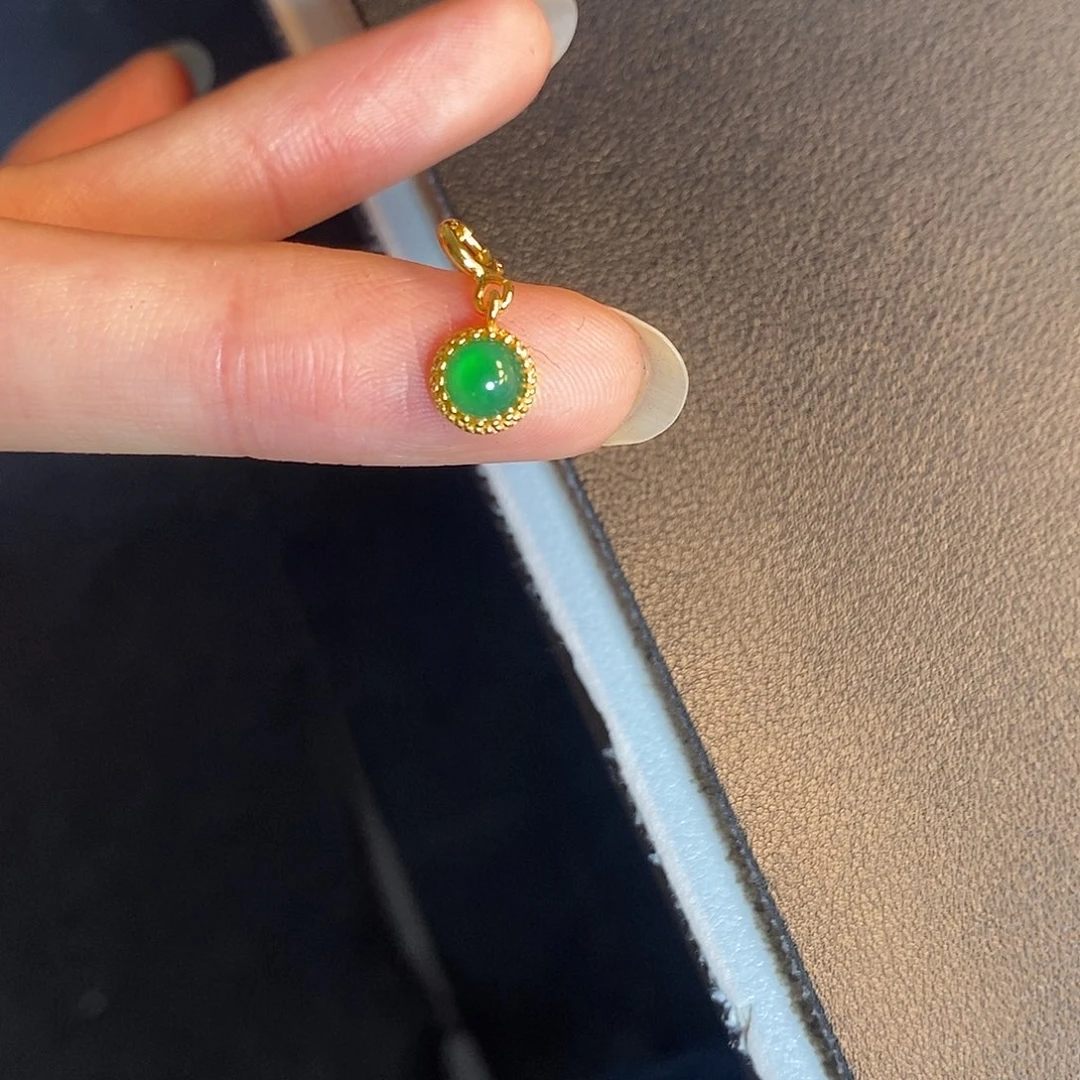 吊坠(不含链)银S925镶嵌翡翠