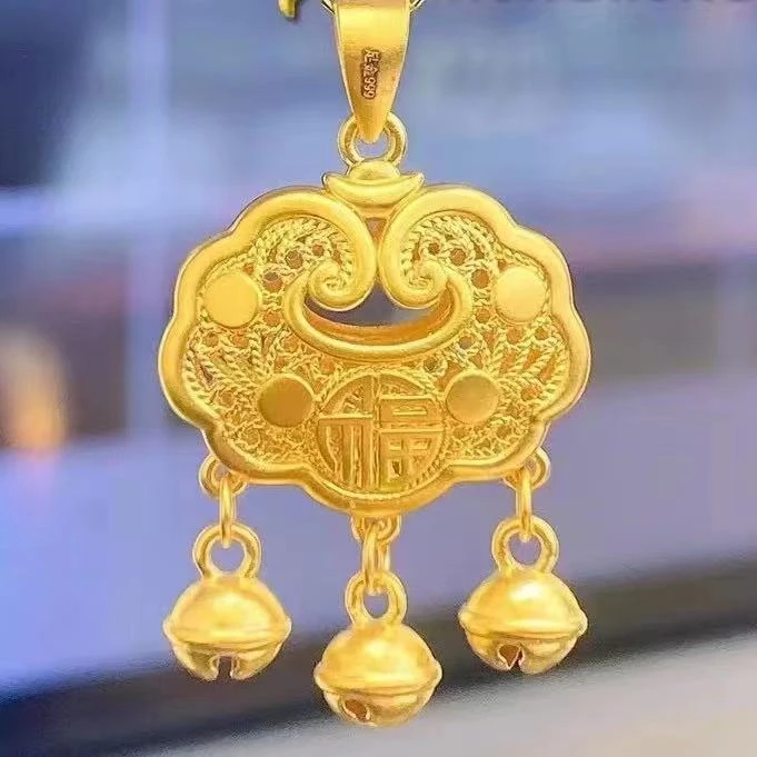 【隆祥珠宝】足金999硬金工艺祥云锁福包寓意幸福平安