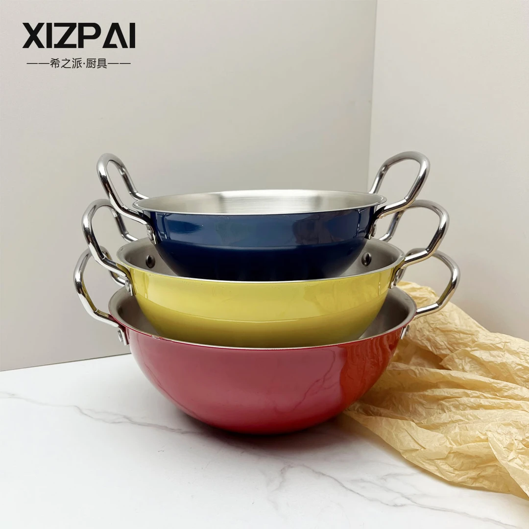 316不锈钢盘双耳防烫汤盆家用厨房料理盆三件套洗菜盆和面盆刻度