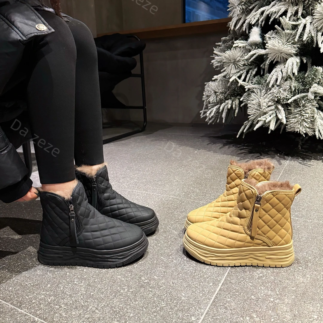 北极熊 2025冬季新款雪地靴女时尚百搭保暖厚底增高休闲鞋2233