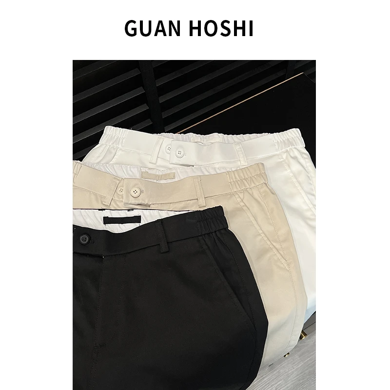 【冠什么希男装】春夏透气简约直筒休闲裤时尚百搭弹力腰易打理裤子