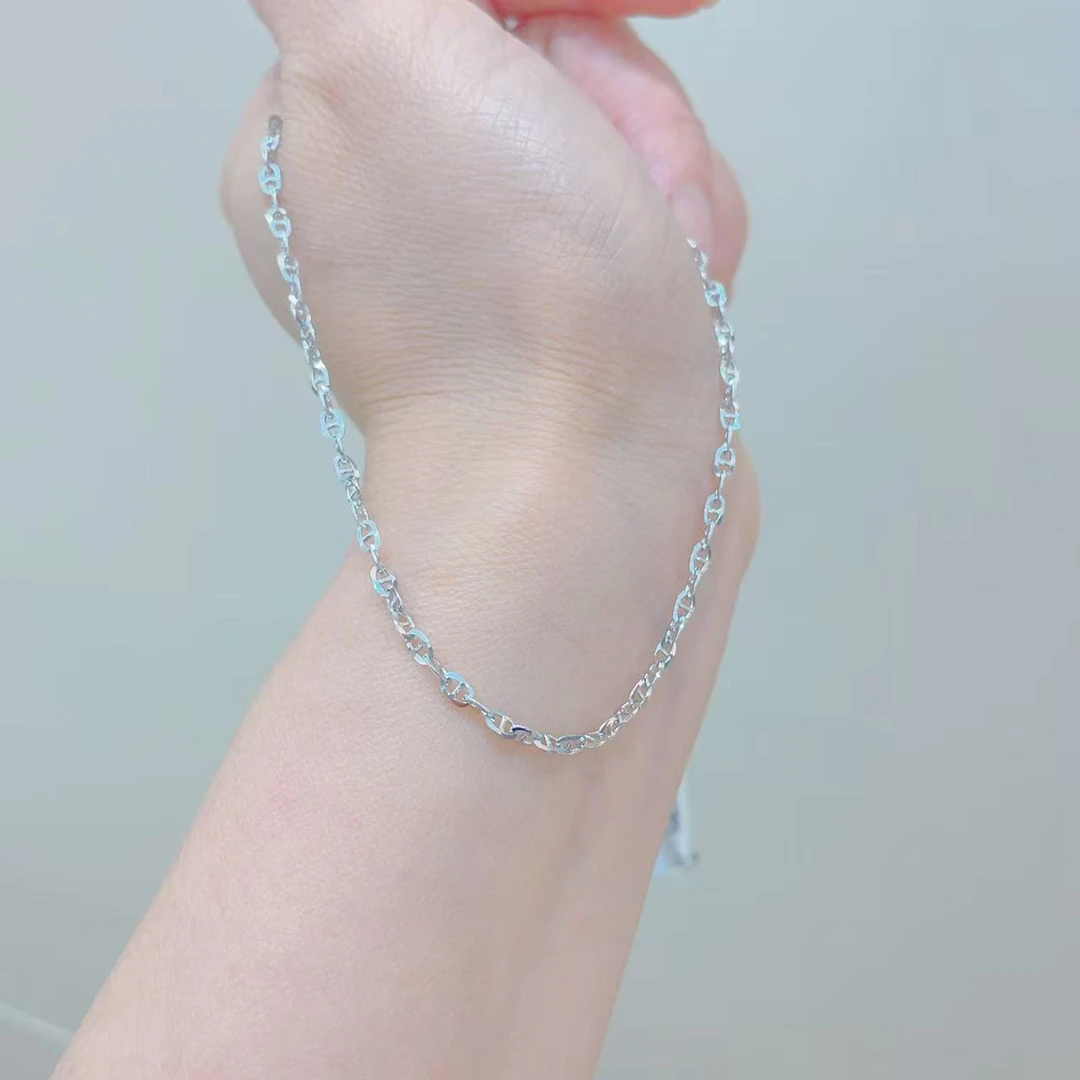 铂金PT950日字链铂金项链简约精致时尚百搭铂金首饰单链620