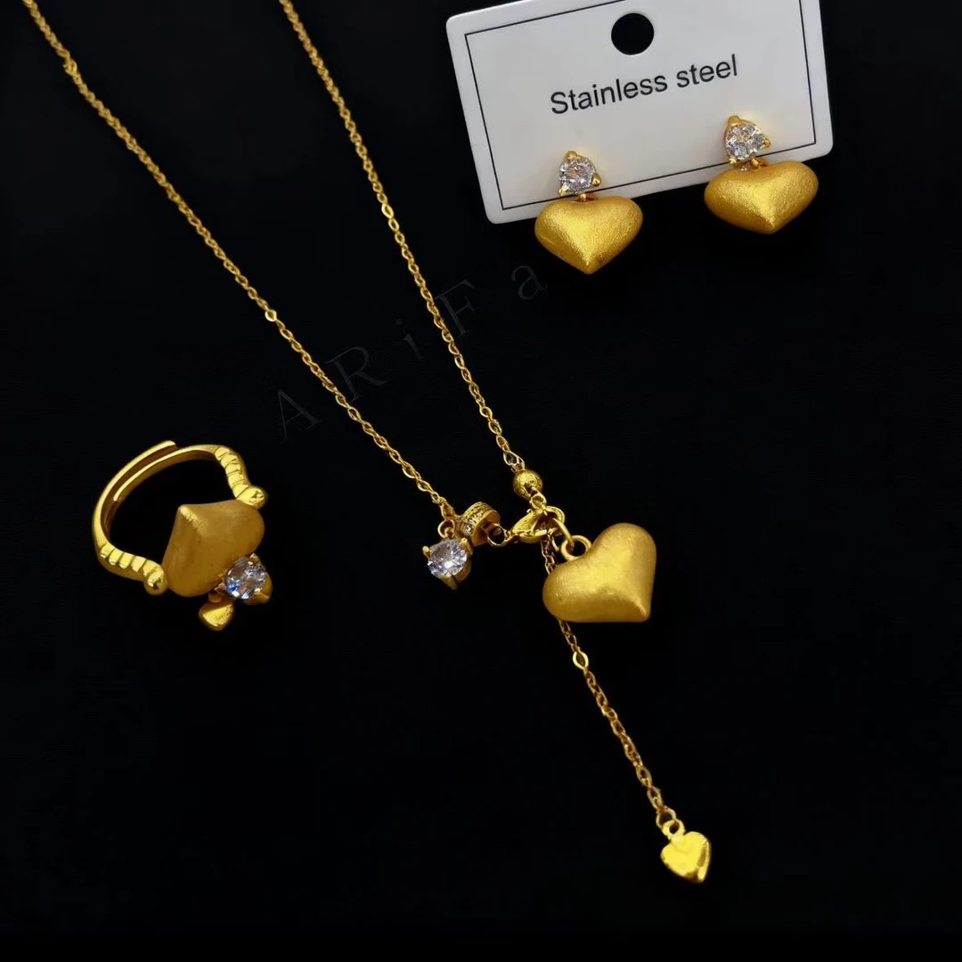 首饰项链耳环戒指三件套大众休闲优雅010