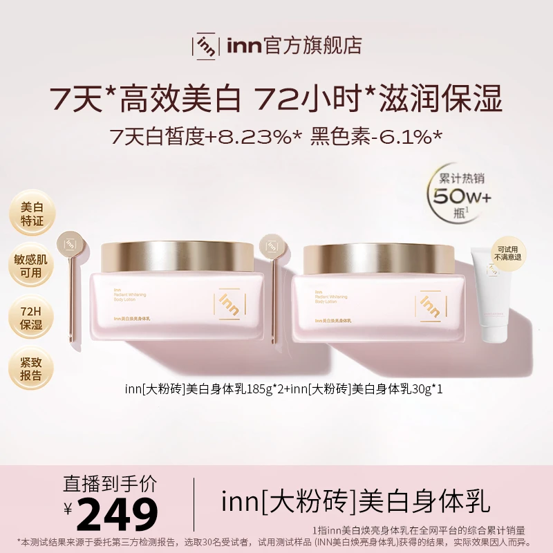 inn大粉砖美白身体乳烟酰胺抗糖抗氧保湿乳滋润提亮香氛留香女士