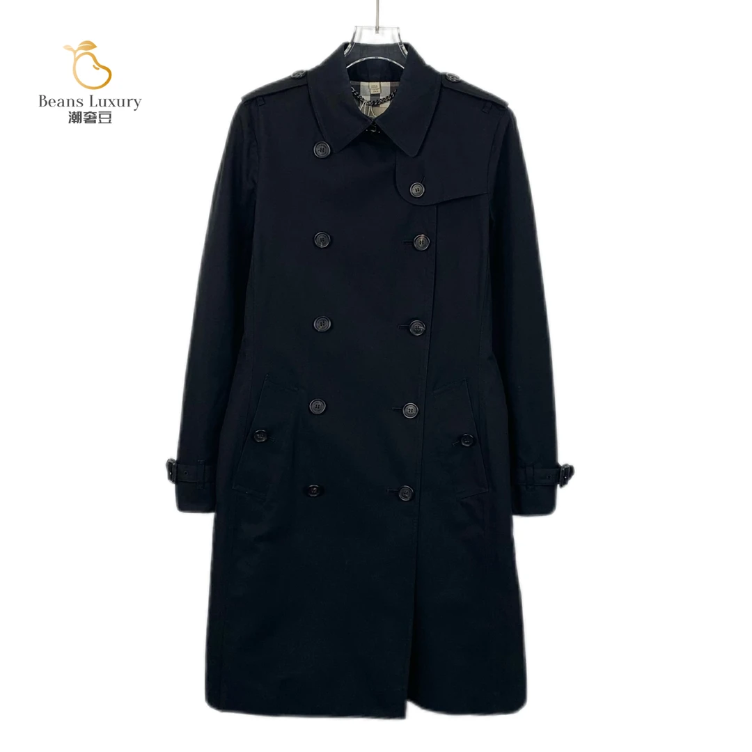 99新 BURBERRY/博柏利 潮奢豆 严选/黑色棉质翻领风衣/H12812