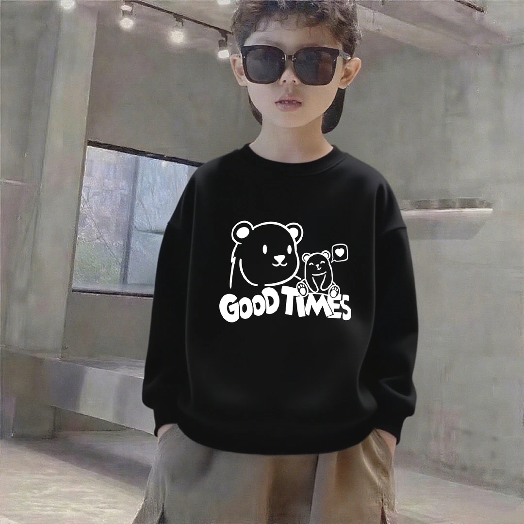 男童卫衣春秋冬装打底衫2025新款儿童男孩加绒帅气黑色上衣时髦潮