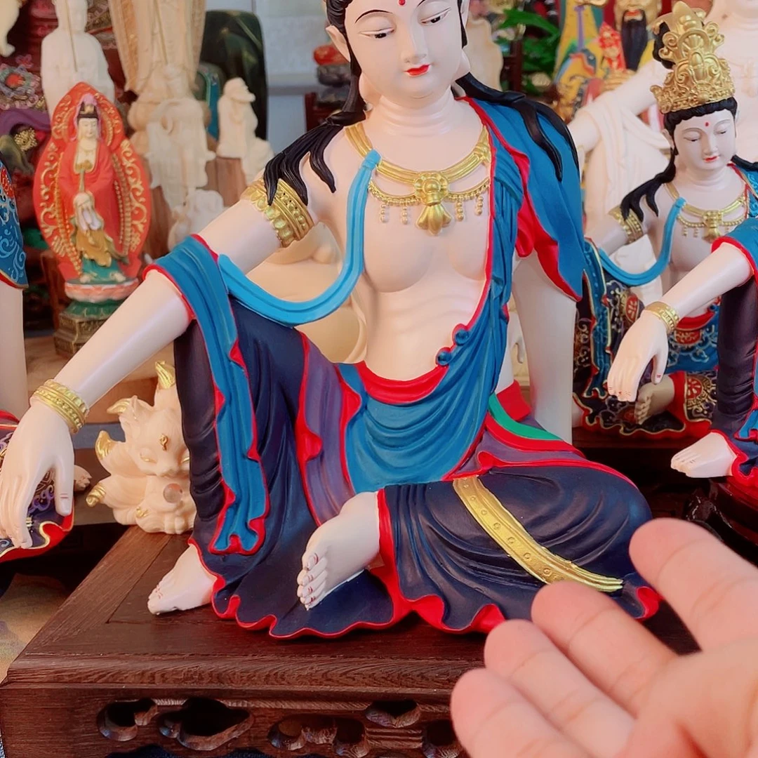 任***辉石材自在观音摆件30