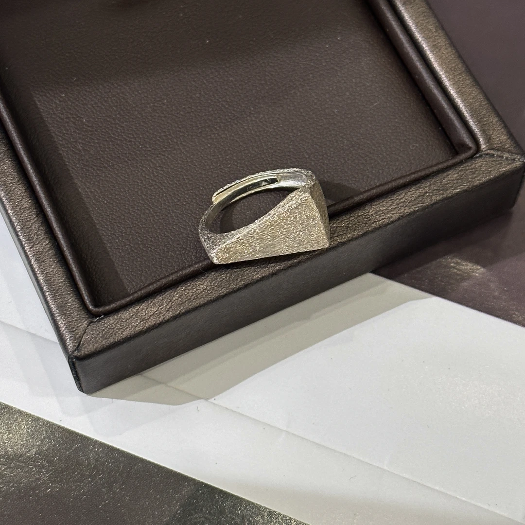 铜合金戒指 【DVANG妹妹设计】小方块纯银戒指