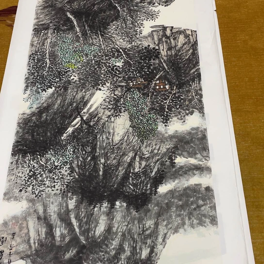 国画盛****K绘画作品老师四尺333333