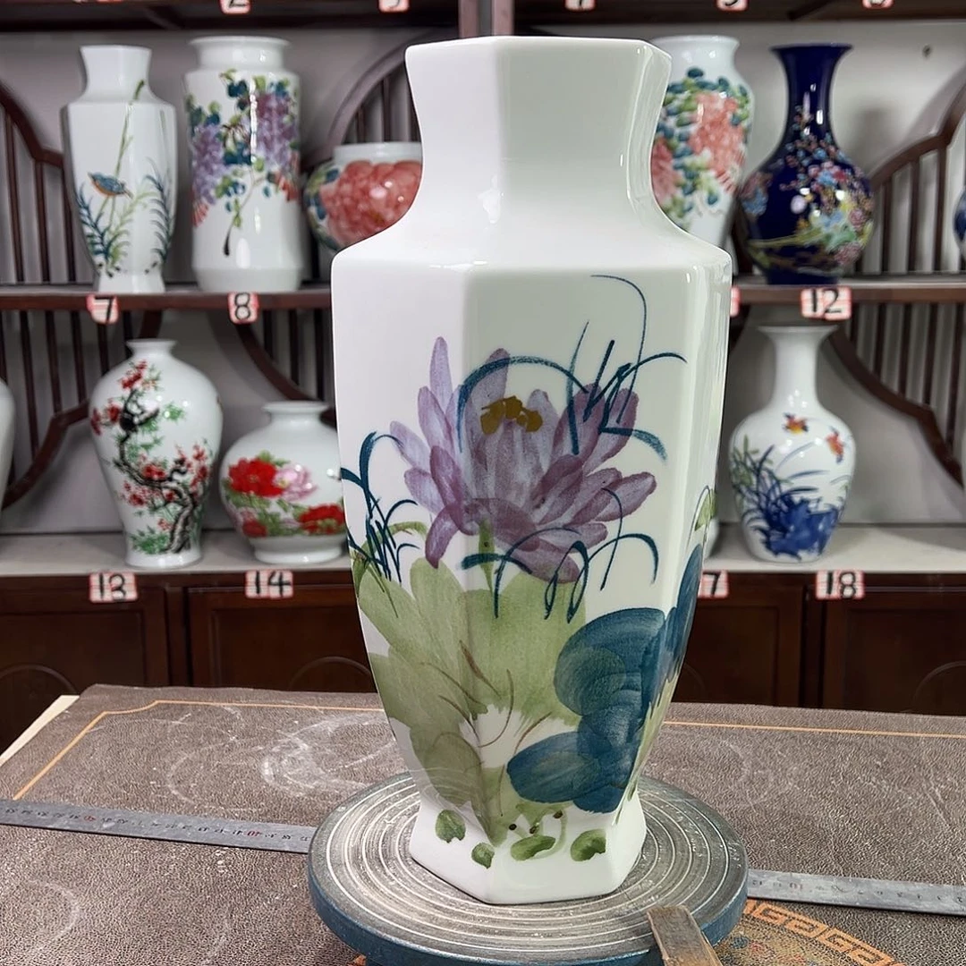 陶摆件景德镇陶瓷6紫荷