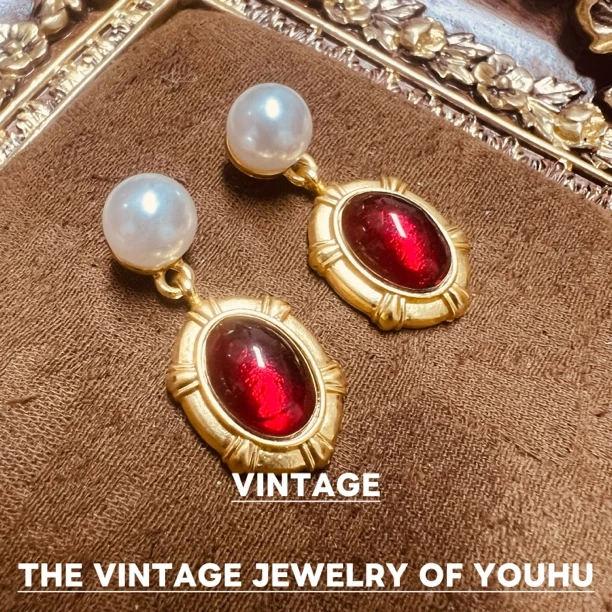 铜合金耳饰 【倩影】560复古轻奢气质耳钉