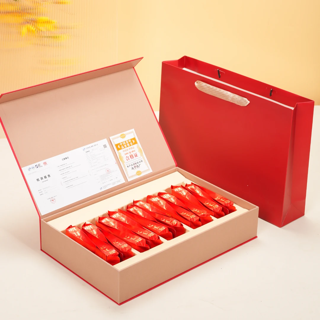 【琴姐百城千店专属】送礼必备茶叶礼盒红色掀盖五格大红袍160g-1盒